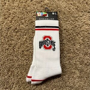StrideLine Ohio State Athletic Socks - White and Red